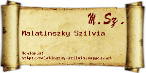 Malatinszky Szilvia névjegykártya