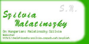 szilvia malatinszky business card